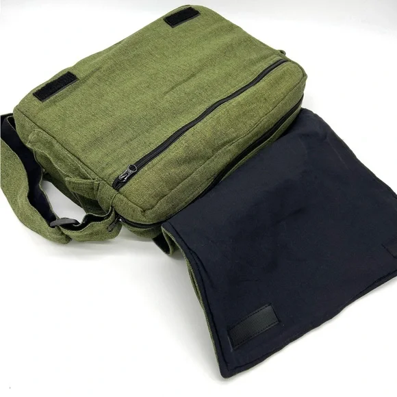Multi pocket Cotton Embroidered Laptop Messenger Bag - Picture 12 of 15